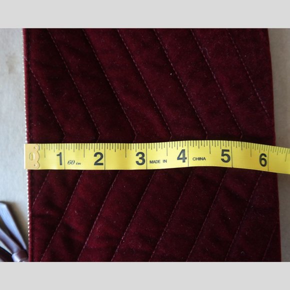 Red Wine Velvet/Microsuede Purse - Picture 7 of 11